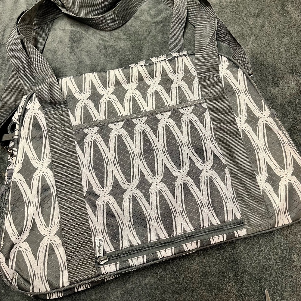 Thirty-One All in Tote Weekend Travel Bag - Charcoal Links